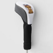 Patriottische Hoogland Koe Boog Vector Ontwerp (2) Golfheadcover (Schuin)
