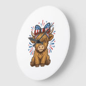 Patriottische Hoogland Koe Boog Vector Ontwerp (2) Grote Klok (Hoek)
