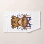 Patriottische Hoogland Koe Boog Vector Ontwerp (2) Handdoek (Handdoek)