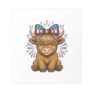 Patriottische Hoogland Koe Boog Vector Ontwerp (2) Notitieblok