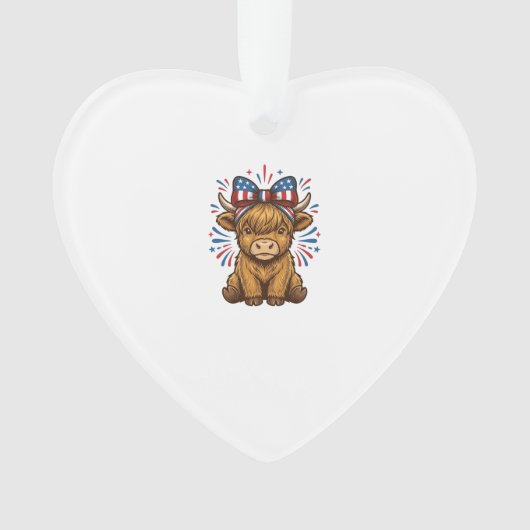 Patriottische Hoogland Koe Boog Vector Ontwerp (2) Ornament (voorkant)