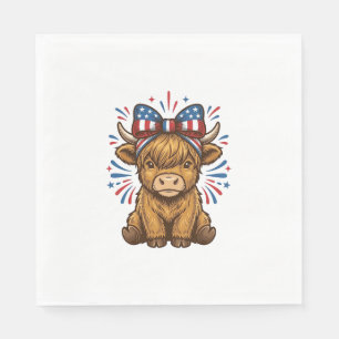 Patriottische Hoogland Koe Boog Vector Ontwerp (2) Servet