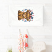 Patriottische Hoogland Koe Boog Vector Ontwerp (2) Spandoek (Insitu)