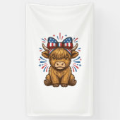 Patriottische Hoogland Koe Boog Vector Ontwerp (2) Spandoek (Verticaal)
