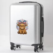 Patriottische Hoogland Koe Boog Vector Ontwerp (2) Sticker (Koffer)