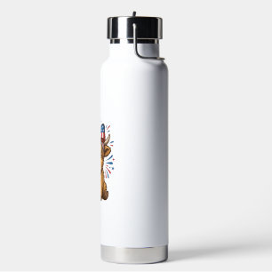 Patriottische Hoogland Koe Boog Vector Ontwerp (2) Waterfles