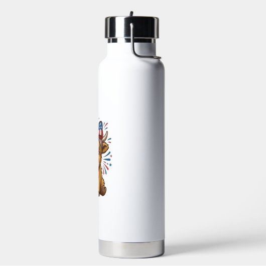 Patriottische Hoogland Koe Boog Vector Ontwerp (2) Waterfles (Links)