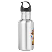 Patriottische Hoogland Koe Boog Vector Ontwerp (2) Waterfles (Achterkant)