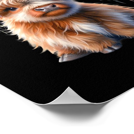 Patriottische Hoogland Koe Coquette 4 juli Boer Poster (Hoek)