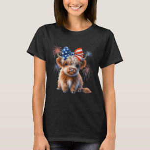 Patriottische Hoogland Koe Coquette 4 juli Boer T-shirt