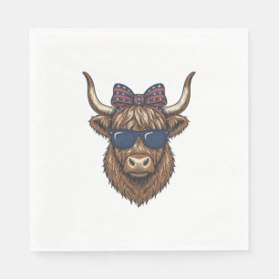 Patriottische Hoogland Koe Oude Gravure Design_1 Servet