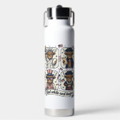 Patriottische Hoogland Koe Rood Wit en Boujee Waterfles (Voorkant)