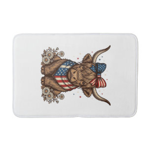 Patriottische Hoogland Koe Vintage Badmat