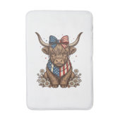 Patriottische Hoogland Koe Vintage Badmat (Voorkant Verticaal)