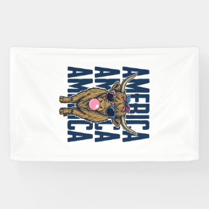 Patriottische Hooglandkoe Amerika Vintage T-Shirt Spandoek