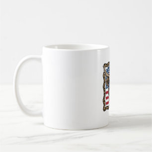 Patriottische Hooglandkoe Vintage Vlag Grafisch_1 Koffiemok