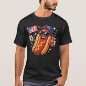 Patriottische Hotdog 4 juli Grappig T-shirt (Voorkant)