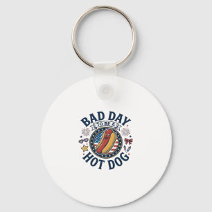 Patriottische Hotdog Slecht Dag Grappige 4 juli T- Sleutelhanger