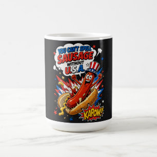 Patriottische Hotdog USA Pop Art - Leuk voor 4 jul Koffiemok