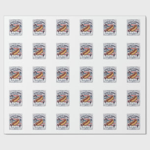 Patriottische Hotdog Vintage BBQ Cadeaupapier