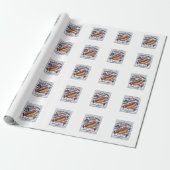 Patriottische Hotdog Vintage BBQ Cadeaupapier (Uitgerold)