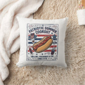 Patriottische Hotdog Vintage BBQ Kussen (Deken)