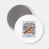 Patriottische Hotdog Vintage BBQ Magneet (Voorkant / Achterkant)