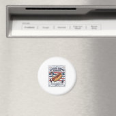 Patriottische Hotdog Vintage BBQ Magneet (Insitu (Vaatwasser))