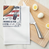 Patriottische Hotdog Vintage BBQ Theedoek (Quarter Fold)