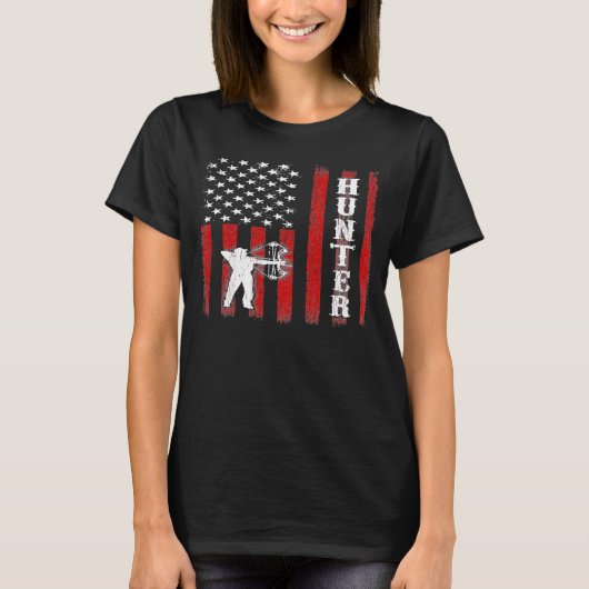 Patriottische Hunter Archery American Bow Hunting T-shirt (Voorkant)