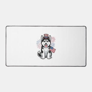 Patriottische Husky Puppy Vintage Gravure Shirt De Bureaumat