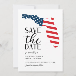 Patriottische huwelijksbestemming in Florida Save The Date