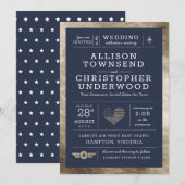 Patriottische huwelijkssterren en strepen namaak g aankondiging (Voorkant / Achterkant)