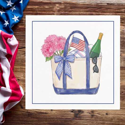 Patriottische Hydrangea's Americana Picknick Servet