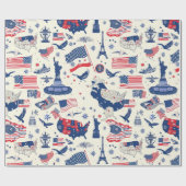 Patriottische iconen - Vrijheidsbeeld, Vlag (2) Cadeaupapier (Vlak)