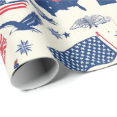 Patriottische iconen - Vrijheidsbeeld, Vlag (2) Cadeaupapier (Rol Hoek)