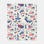Patriottische iconen - Vrijheidsbeeld, Vlag (2) Fleece Deken (Voorkant)