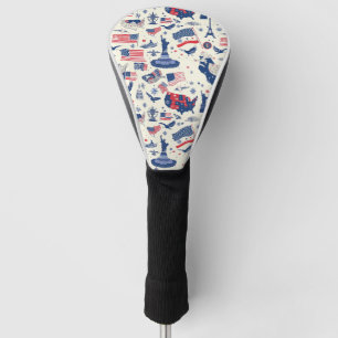 Patriottische iconen - Vrijheidsbeeld, Vlag (2) Golfheadcover