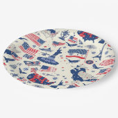 Patriottische iconen - Vrijheidsbeeld, Vlag (2) Papieren Bordje (Gekanteld)