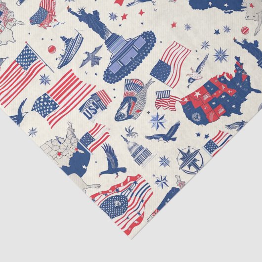 Patriottische iconen - Vrijheidsbeeld, Vlag (2) Tissuepapier (Detail)