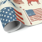 Patriottische iconen - Vrijheidsbeeld, Vlag (3) Cadeaupapier (Rol Hoek)