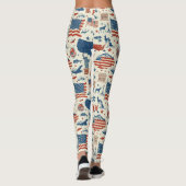 Patriottische iconen - Vrijheidsbeeld, Vlag (3) Leggings (Achterkant)