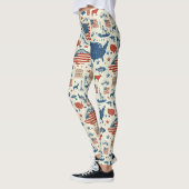 Patriottische iconen - Vrijheidsbeeld, Vlag (3) Leggings (Links)