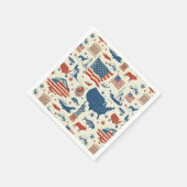 Patriottische iconen - Vrijheidsbeeld, Vlag (3) Servet (Hoek)