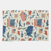 Patriottische iconen - Vrijheidsbeeld, Vlag (3) Theedoek (Horizontaal)