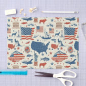 Patriottische iconen - Vrijheidsbeeld, Vlag (3) Tissuepapier (Craft)