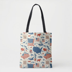 Patriottische iconen - Vrijheidsbeeld, Vlag (3) Tote Bag
