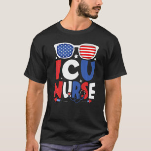patriottische icu zurse 4 juli amerikaanse sunglas t-shirt
