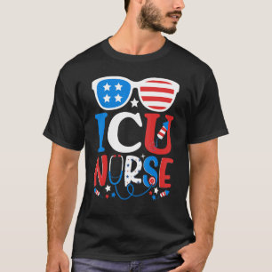 patriottische icu zurse 4 juli amerikaanse sunglas t-shirt
