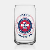 Patriottische Idaho Typography Drinkware Set Blikvorm Glas (Voorkant)